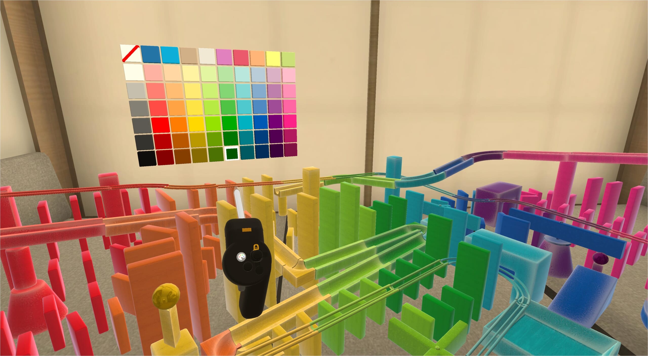 VRピタゴラ装置シミュレーター『ピタマスター』が5月25日発売。うっかりドミノを楽してしまう心配もナシ、VR空間で心ゆくまでピタゴラ装置を作成しよう_006