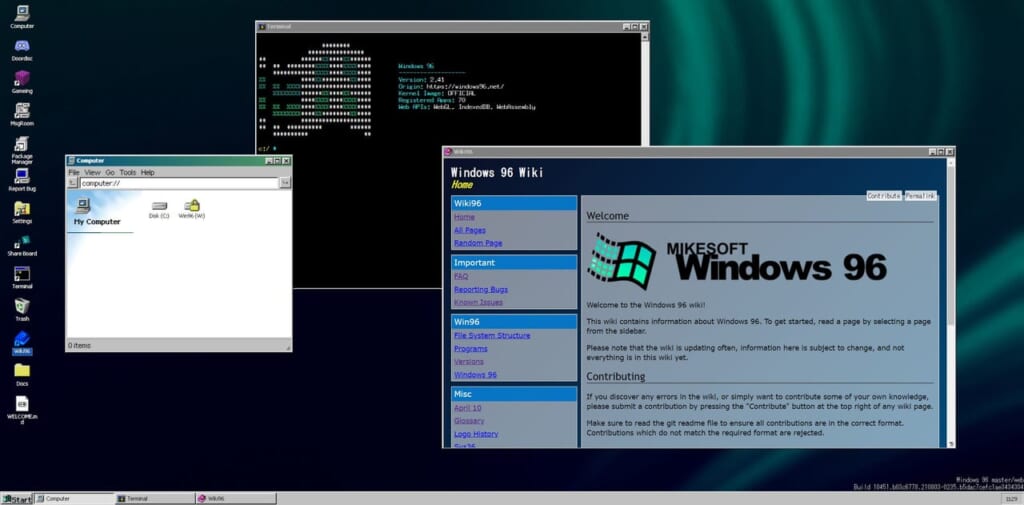 Windows 95と98の間にOSがリリースされていたら?そんなネタを実現するサイト「Windows96.net」が開発中。ブラウザ上で動く ...