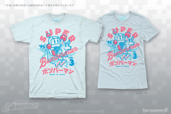 『ボンバーマン』コラボの新Tシャツが発売、シリーズおなじみのパートナー「ルーイ」にまたがるボンバーマンがデザインされたキュートな一品_003