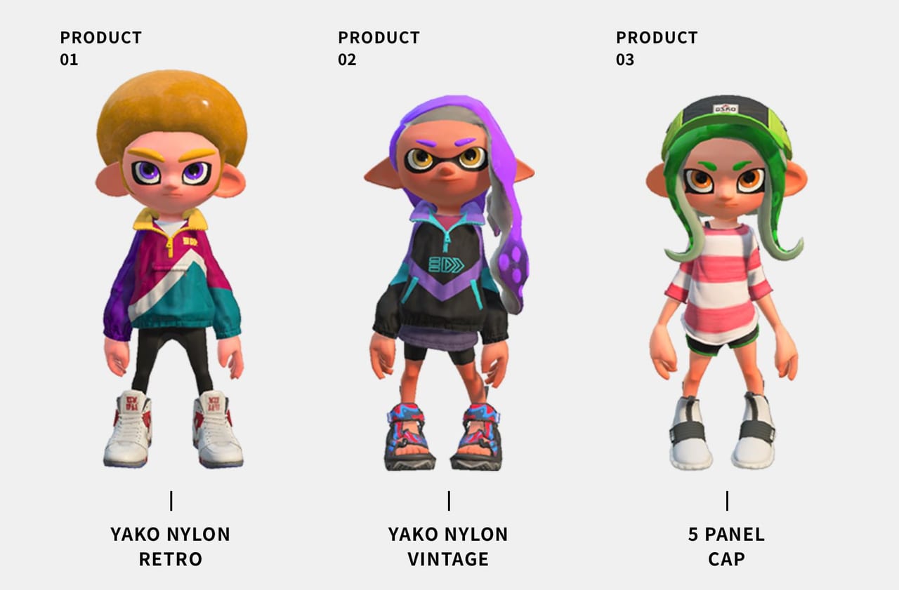 スプラトゥーン2』のアパレルアイテム登場へ。「ヤコナイロン レトロ」「ヤコナイロン ヴィンテージ」「5パネルキャップ」を忠実に再現