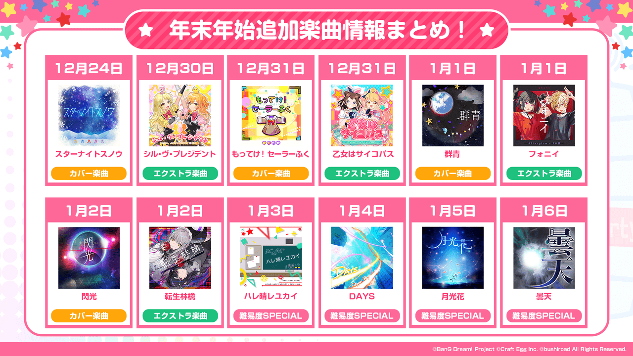 『もってけ！ セーラーふく』や『群青』『閃光』などが『ガルパ』に追加決定1