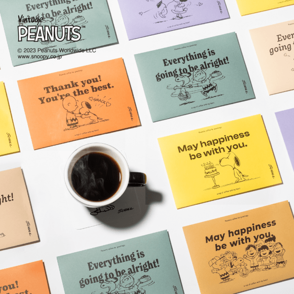 「PEANUTS coffee for greetings」メッセージ入りの封筒型コーヒーギフト
