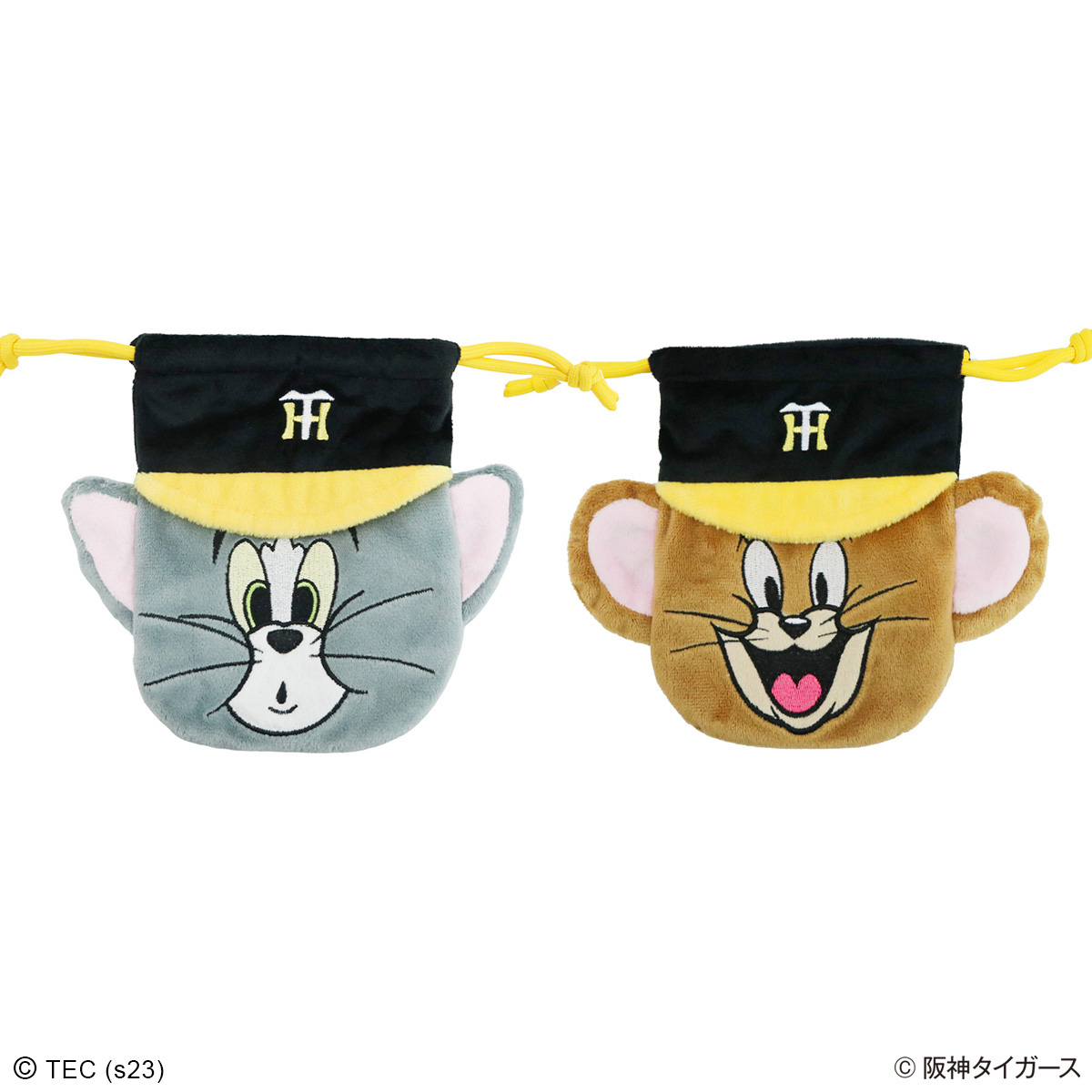 TOM and JERRY×阪神タイガース　ぬいぐるみ巾着