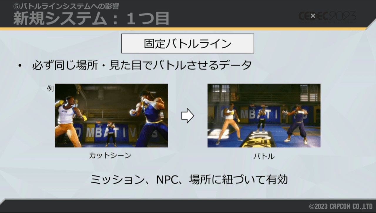 『スト6』のワールドツアーはなぜ、3Dマップからいきなり自然な2Dバトルがスタートできるのか？ 話題のストーリーモードの開発秘話を聞く【CEDEC2023】_019