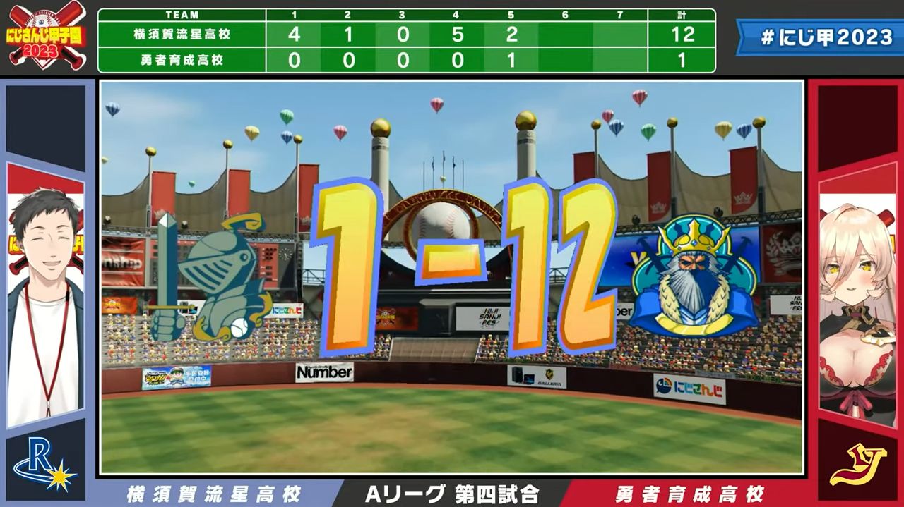 「にじさんじ甲子園2023」本戦Aリーグで渡会雲雀さん率いる快盗学園がシーソーゲームによる引き分けで大活躍を見せる_004