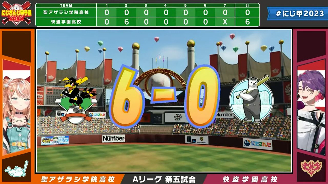 「にじさんじ甲子園2023」本戦Aリーグで渡会雲雀さん率いる快盗学園がシーソーゲームによる引き分けで大活躍を見せる_005