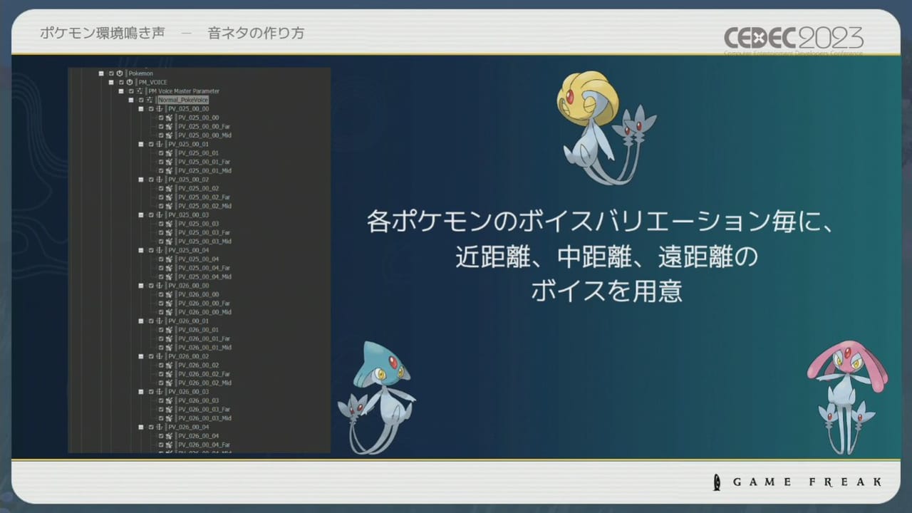 『ポケモン』シリーズの環境音の歴史や変遷をサウンド担当者3人が語るCEDEC2023レポート_022