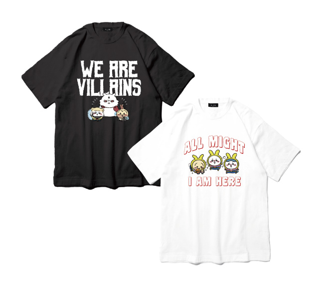 Tシャツ WE ARE VILLAINS(ブラック) ALL MIGHT I AM HERE(ホワイト) (M・L・XLサイズ)