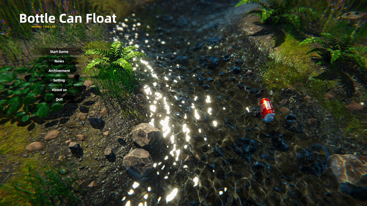 川を流れていく缶やボトルを見守るだけの癒しのゲーム『Bottle Can Float』発売_001