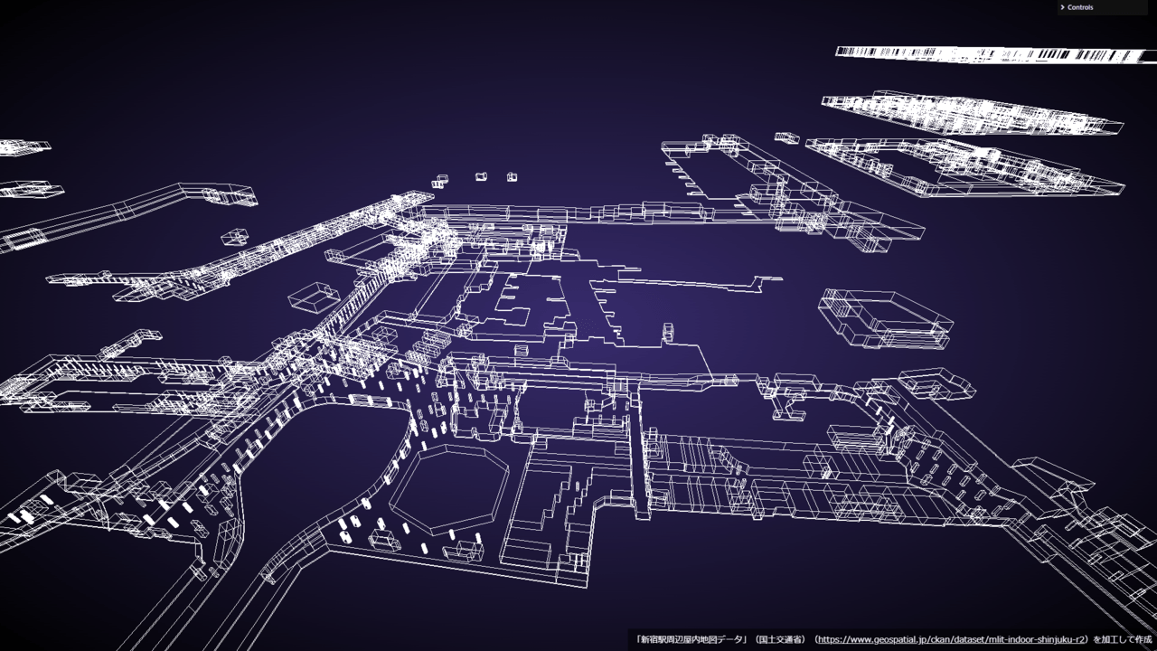 「Shinjuku Station Indoor」が公開。「新宿駅ダンジョン」を3Dで見れるサイト_003