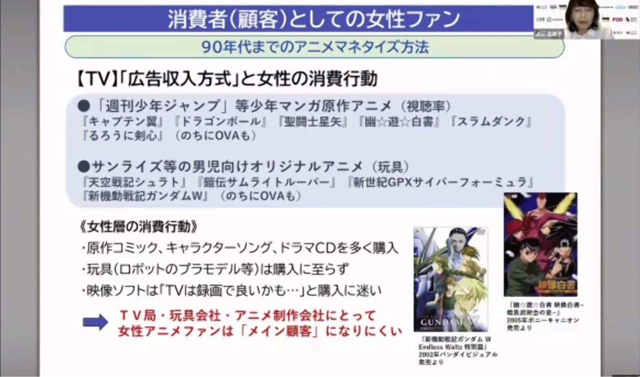 「アニメ・マンガ女性ファンとビジネスの歴史」では、タイトル通り「女性ファン」にフォーカスしたさまざまな話題が飛び出した。_012