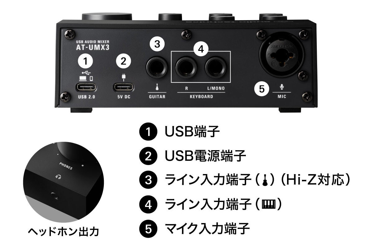 オーディオテクニカよりライブ配信向けミキサー「AT-UMX3」が2月23日発売。マイク「AT2020」などに最適化