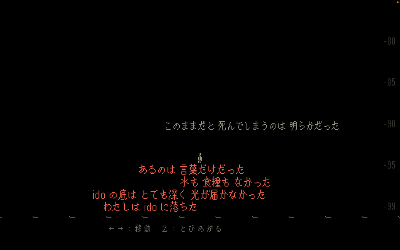 「言葉」を積み上げて暗い井戸の底からの脱出を試みるゲーム『ido』無料公開中_002