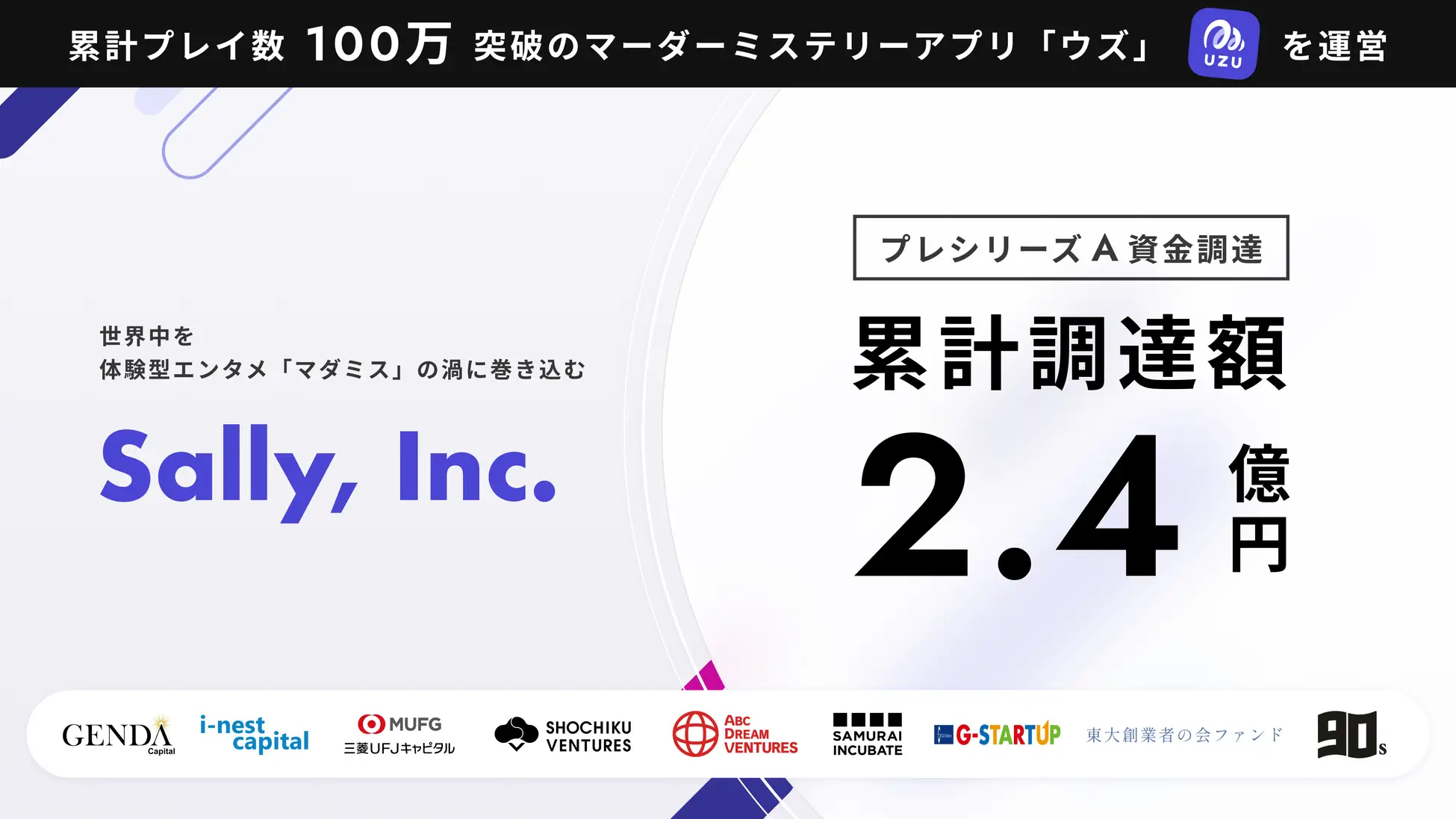 マーダーミステリーアプリ『ウズ』のSallyが2.4億円の資金調達を実施_001