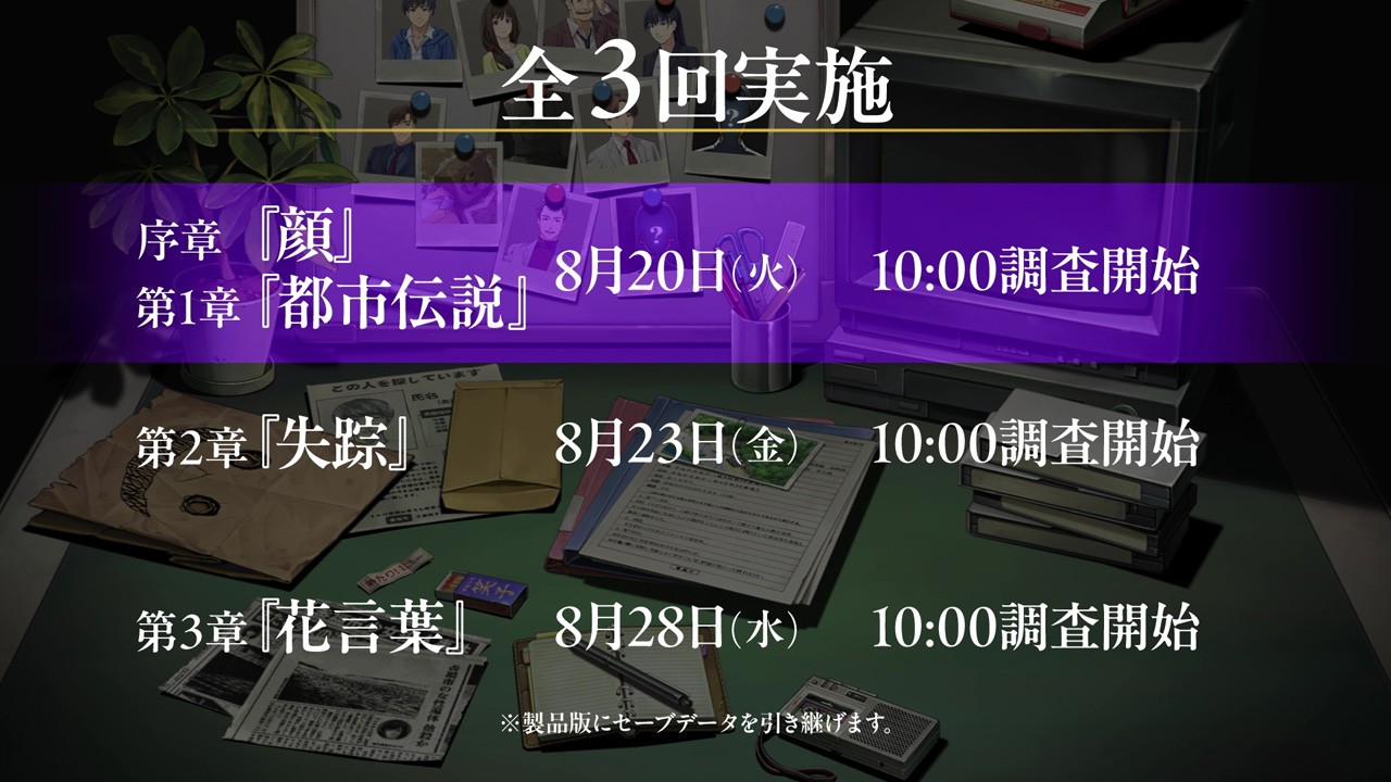 『ファミコン探偵倶楽部 笑み男』体験版となる「事前合同調査」が8月20日に配信_004