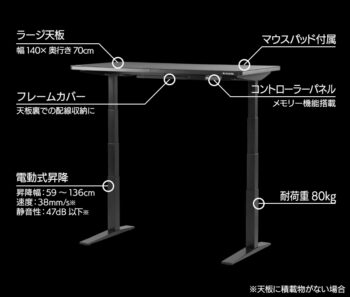 2m超え高身長ゲーマーの「立ち作業したい」ニッチな需要を満たす電動昇降ゲーミングデスクがバウヒュッテから発売_006