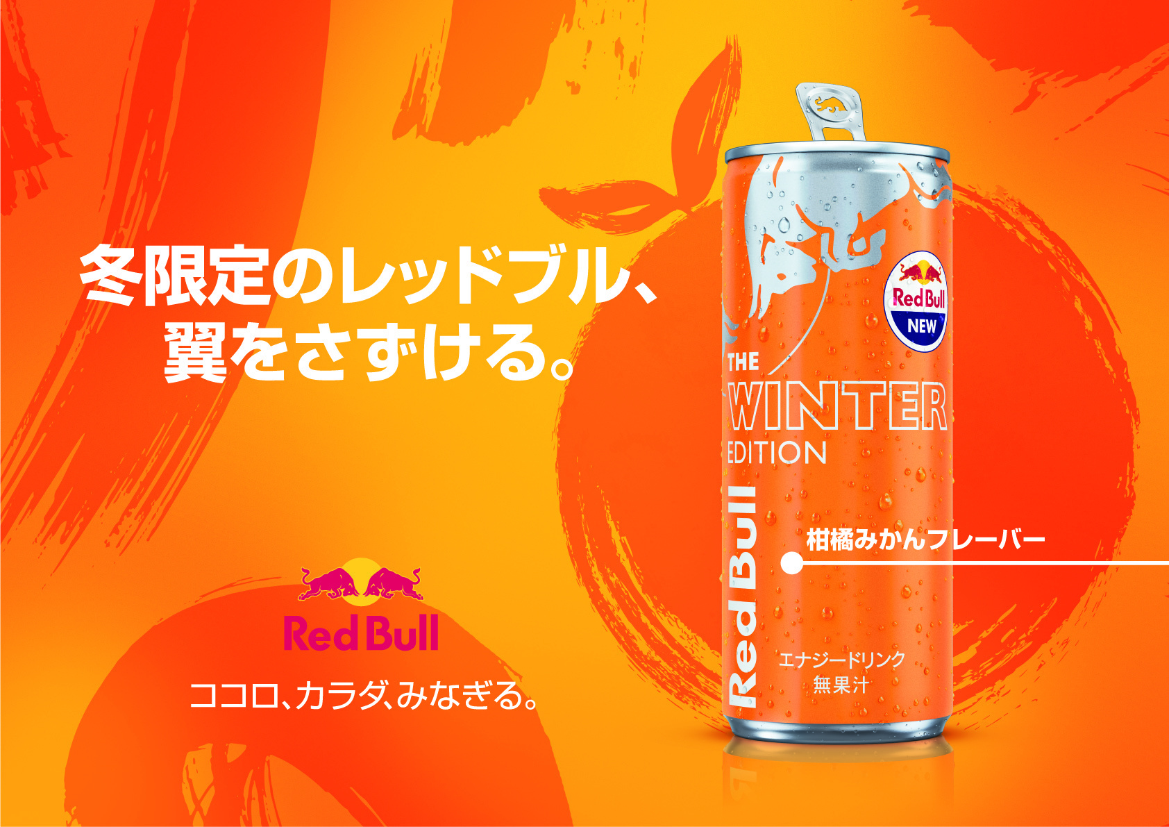 レッドブルに数量限定で「ウィンターエディション 柑橘みかんフレーバー」が発売。柑橘系の風味で“翼を授ける”_002