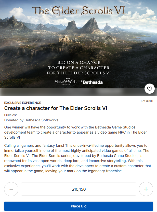 『The Elder Scrolls VI』のNPCを作成できる権利がオークションに出品中。落札金はボランティア団体に寄付_001