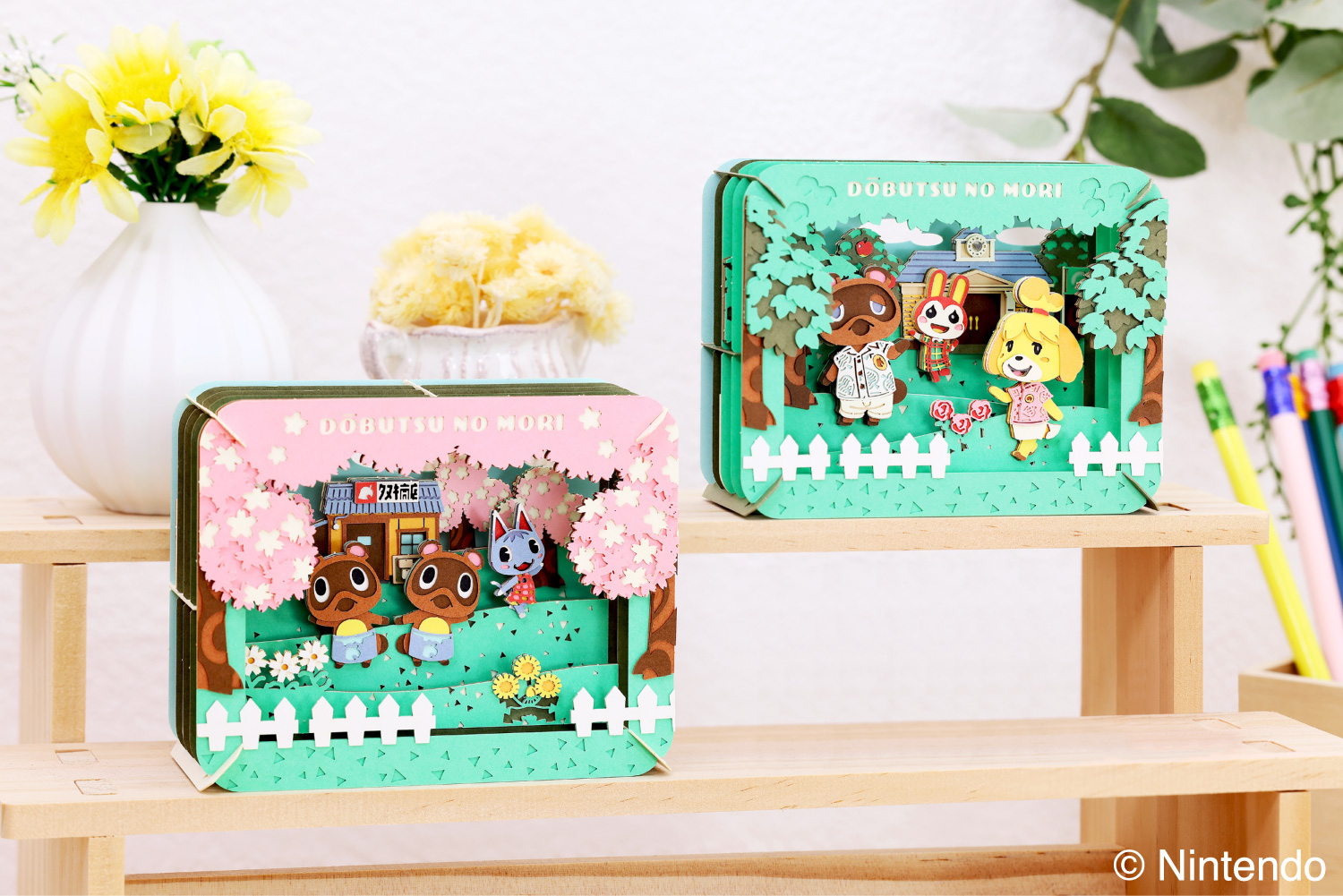 『どうぶつの森』のクラフトキット「ペーパーシアター どうぶつの森」発売。たぬきちやしずえさんたちが自然を満喫する様子が見られる_001