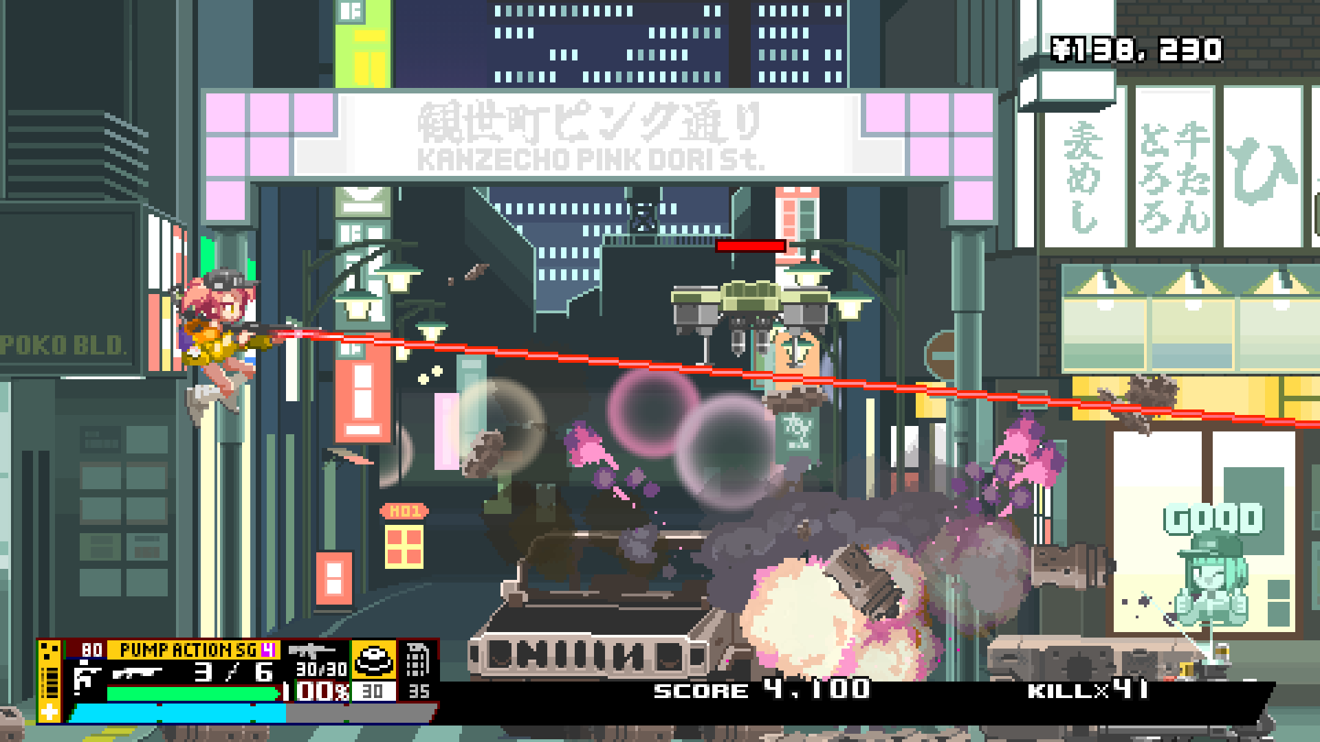 「限りなくガン撃ち放題」の美少女2Dアクションゲーム『ナイトロ エクスプレス』が発売。残弾なんて気にせず撃ちまくれ_005