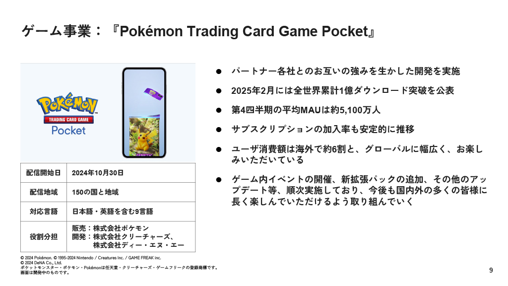 ディー・エヌ・エー(DeNA)、2025年3月期通期決算を発表。『ポケポケ』がゲーム事業の増収増益に大きく貢献_003