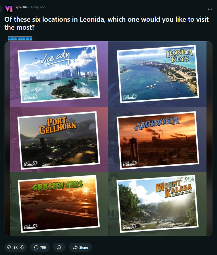 『GTA6』に登場する6つのロケーションで「行きたい場所はどこ?」という投稿が海外で話題に。探索したくてたまらないユーザーが続出_001