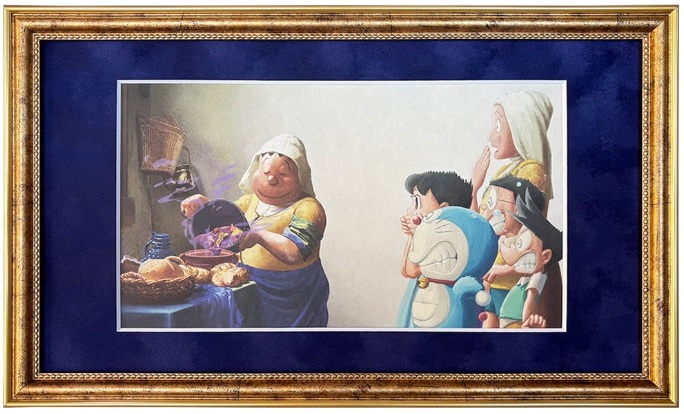 『ドラえもん』が世界の名画に入り込んだアート作品が発売。第1弾は「牛乳を注ぐ女」「叫び」など6種類_011