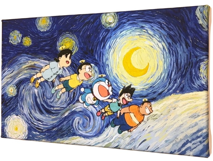 『ドラえもん』が世界の名画に入り込んだアート作品が発売。第1弾は「牛乳を注ぐ女」「叫び」など6種類_012