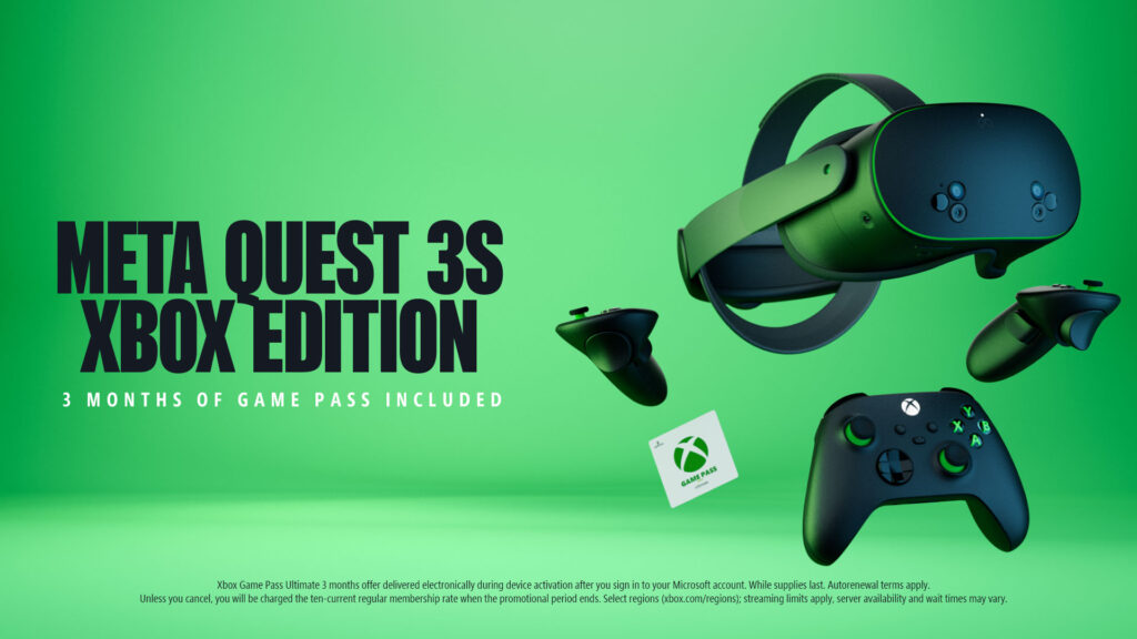 「Meta Quest 3S Xboxエディション」が米国・英国向けに発売。イメージ色の黒と緑が映える_001