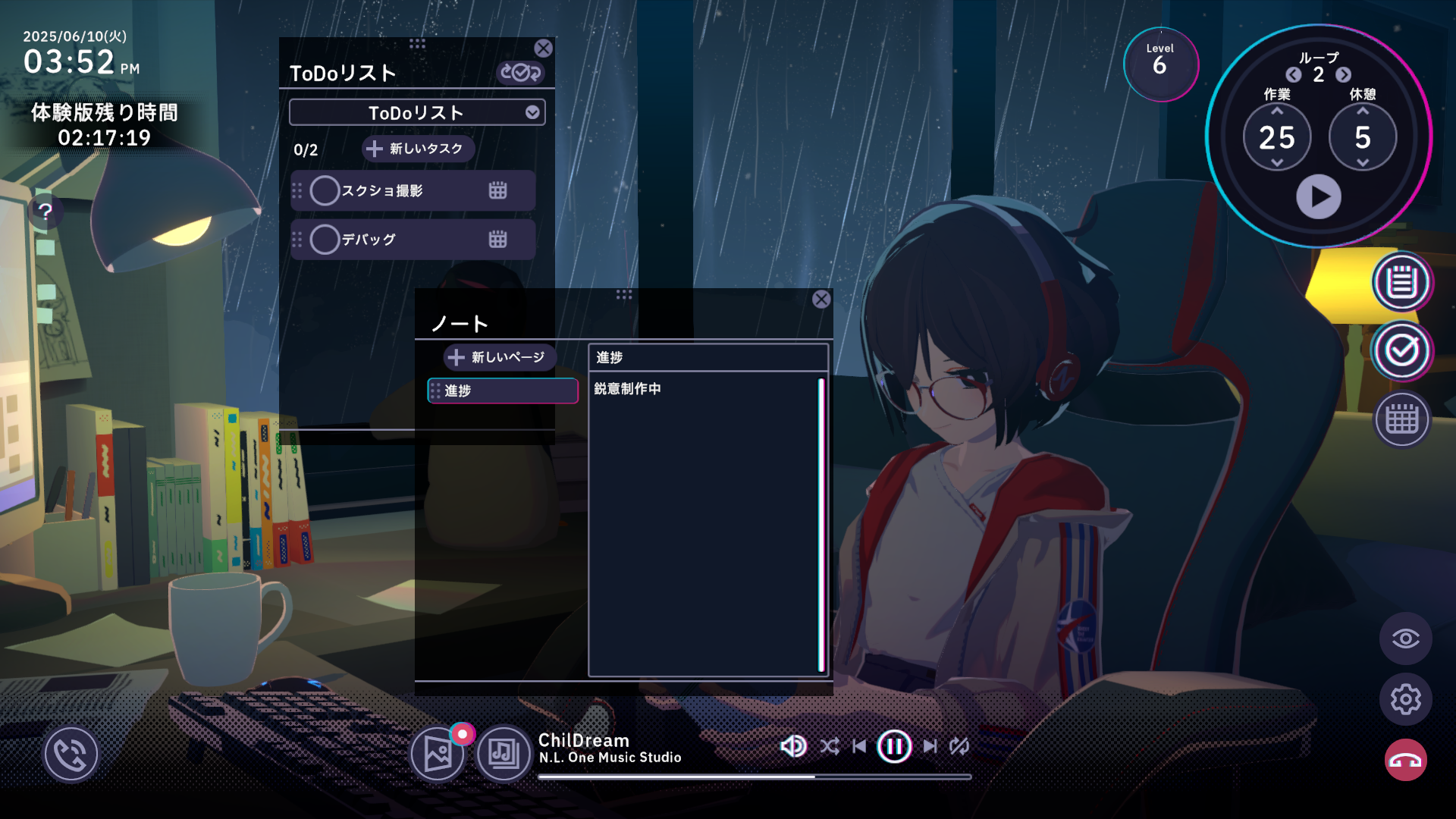 『Chill with You』Steam体験版が公開。少女とデスクワークの時間を共有する“作業用”ゲーム_002