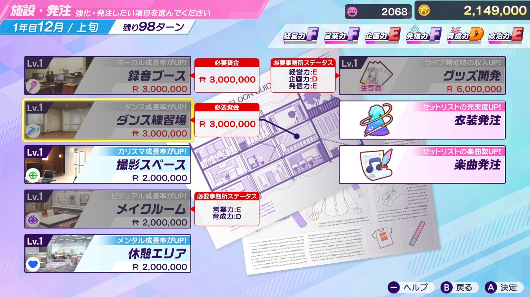 蓋を開けてみたらハードコア経営シミュレーションだった『シャインポスト Be Your アイドル！』で、私が破産に至るまで_024