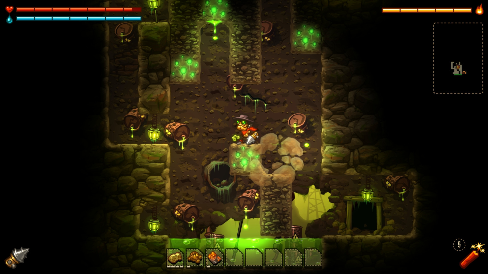 『SteamWorld Dig』Steam版が無料配布、6月27日午前2時まで。地下世界を掘りまくる高評価パズル・アクション_003