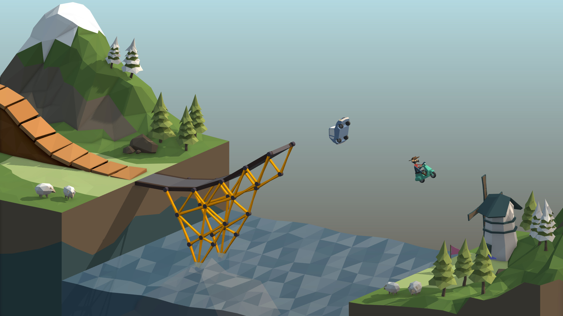 『Poly Bridge』90％オフの「101円」で買える破格セール実施中。人気の‟橋づくり”シミュレーションゲーム:Steam_002