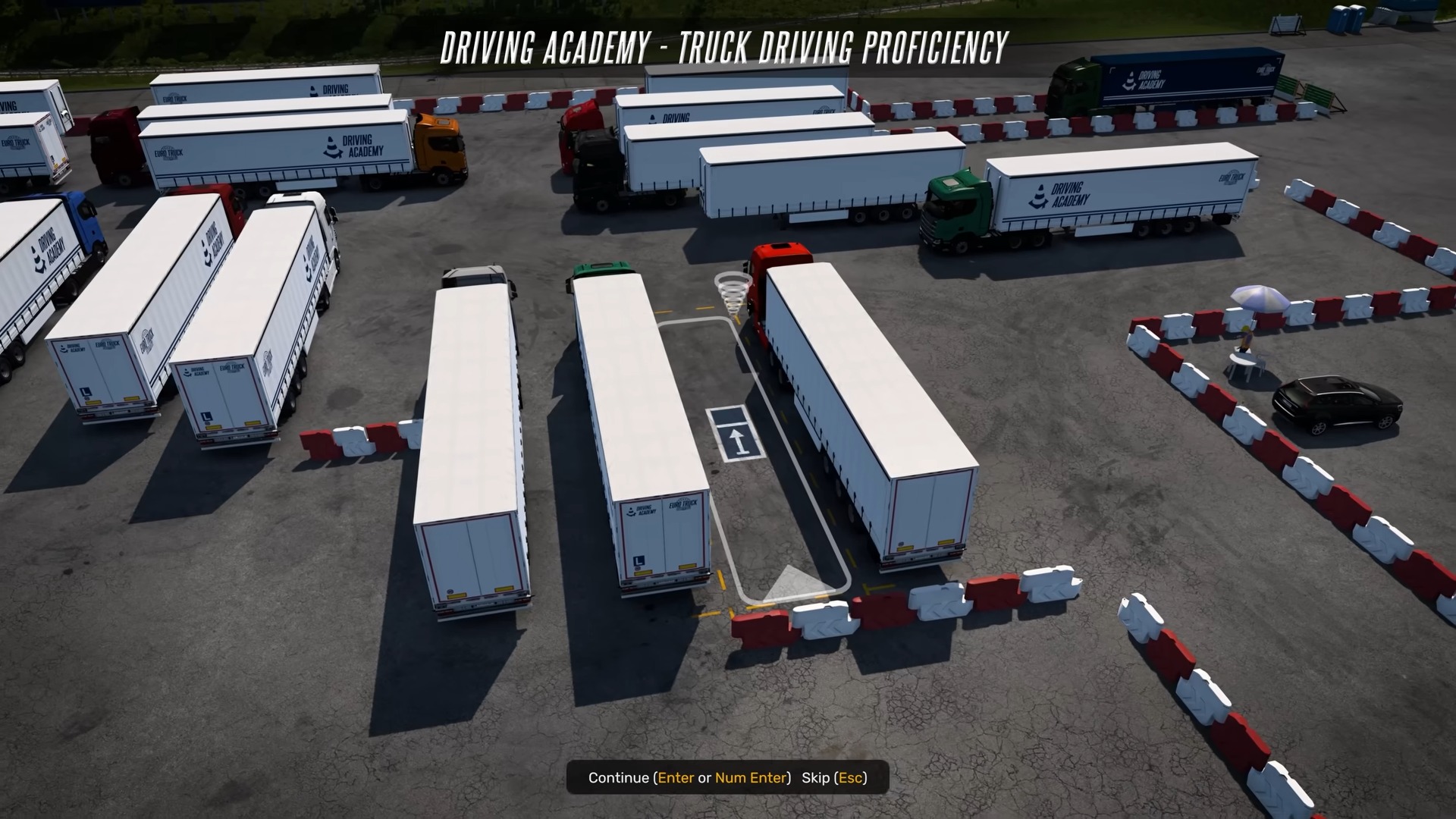 『Euro Truck Simulator 2』の教習所で“高難度テク”が学べるように。大型車を狭い駐車場に停めるメニューに挑戦_002