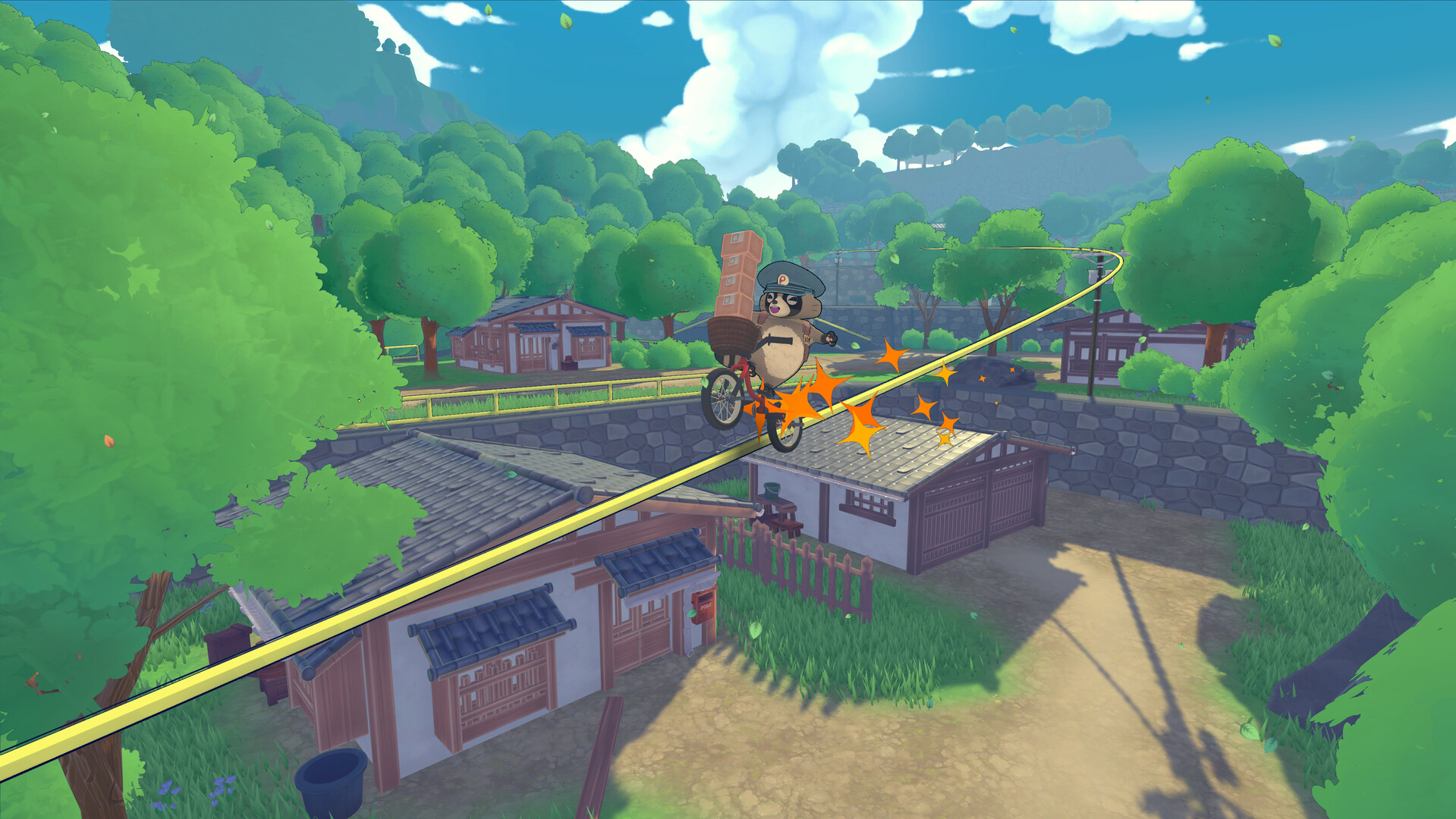 『TANUKI: Pon's Summer』の体験版が配信。タヌキがBMXでトリック決めながら郵便配達するアクションゲーム_001