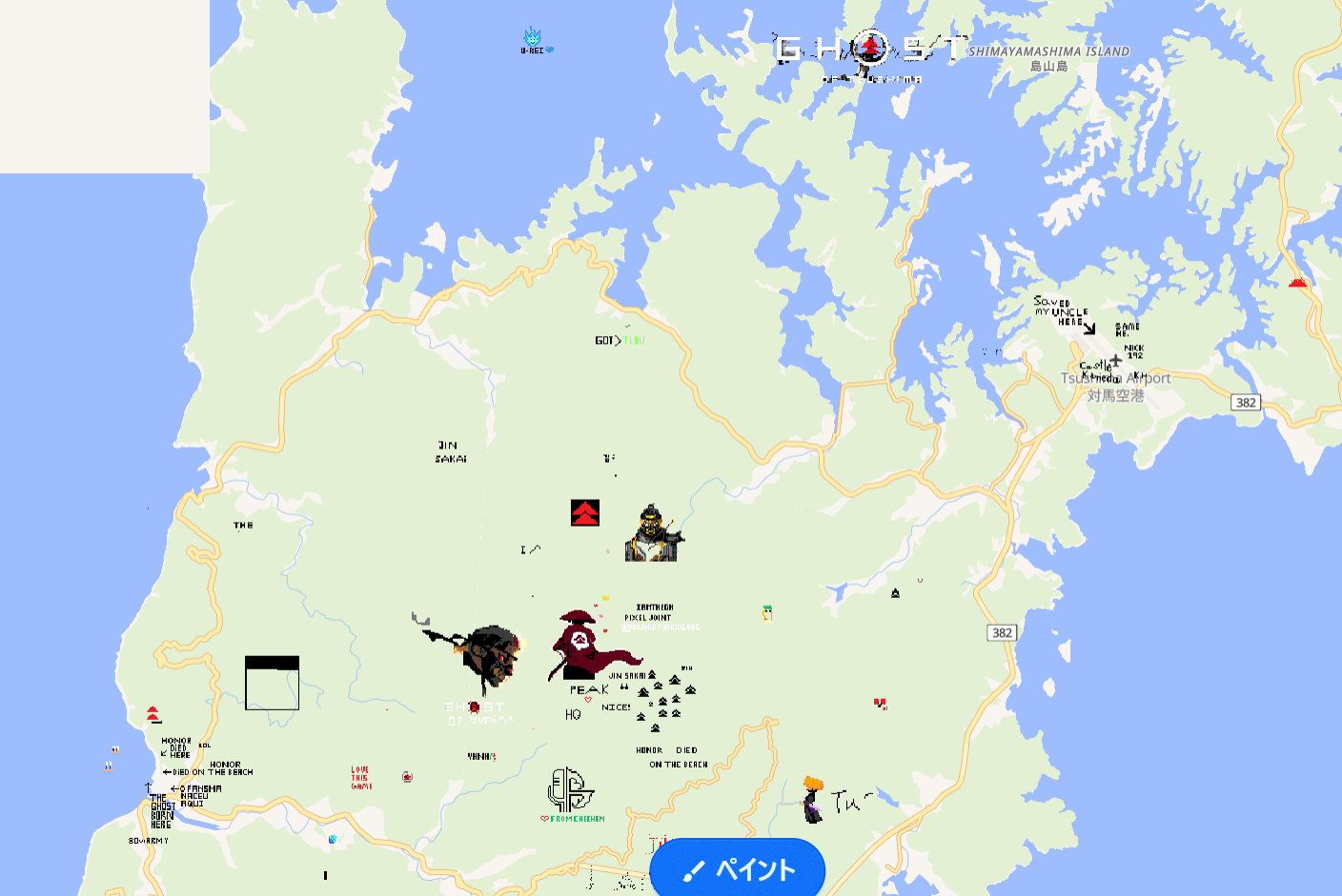 地図上にドット絵のラクガキができちゃうサービス『wplace』がSNSで話題に。著名な作品の聖地はドット絵で溢れる_002