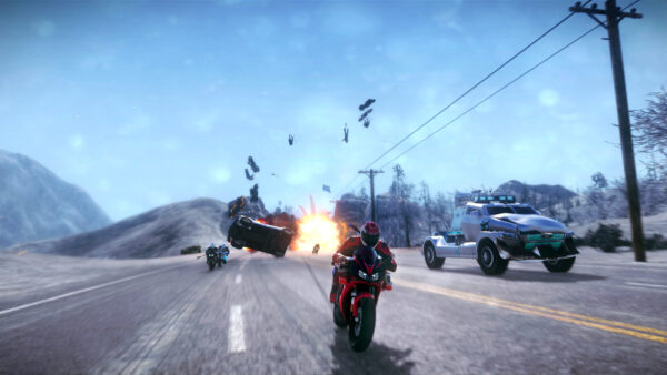 バイクで爆走しながらバットや鉄パイプで殴り合うアクションレースゲーム『Road Redemption』が期間限定で配布中_001