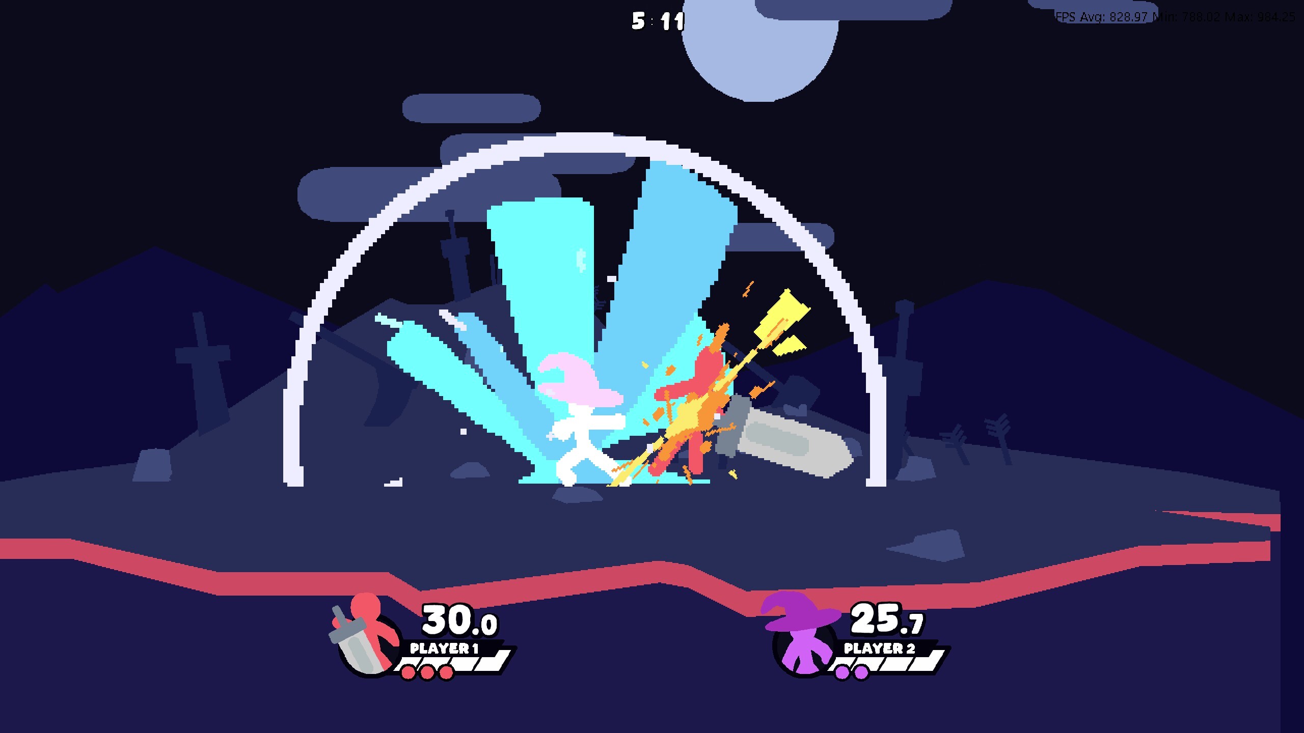 『A Few Quick Matches』が配信開始。最大4人マルチに対応する棒人間の2D大乱闘ゲーム_003
