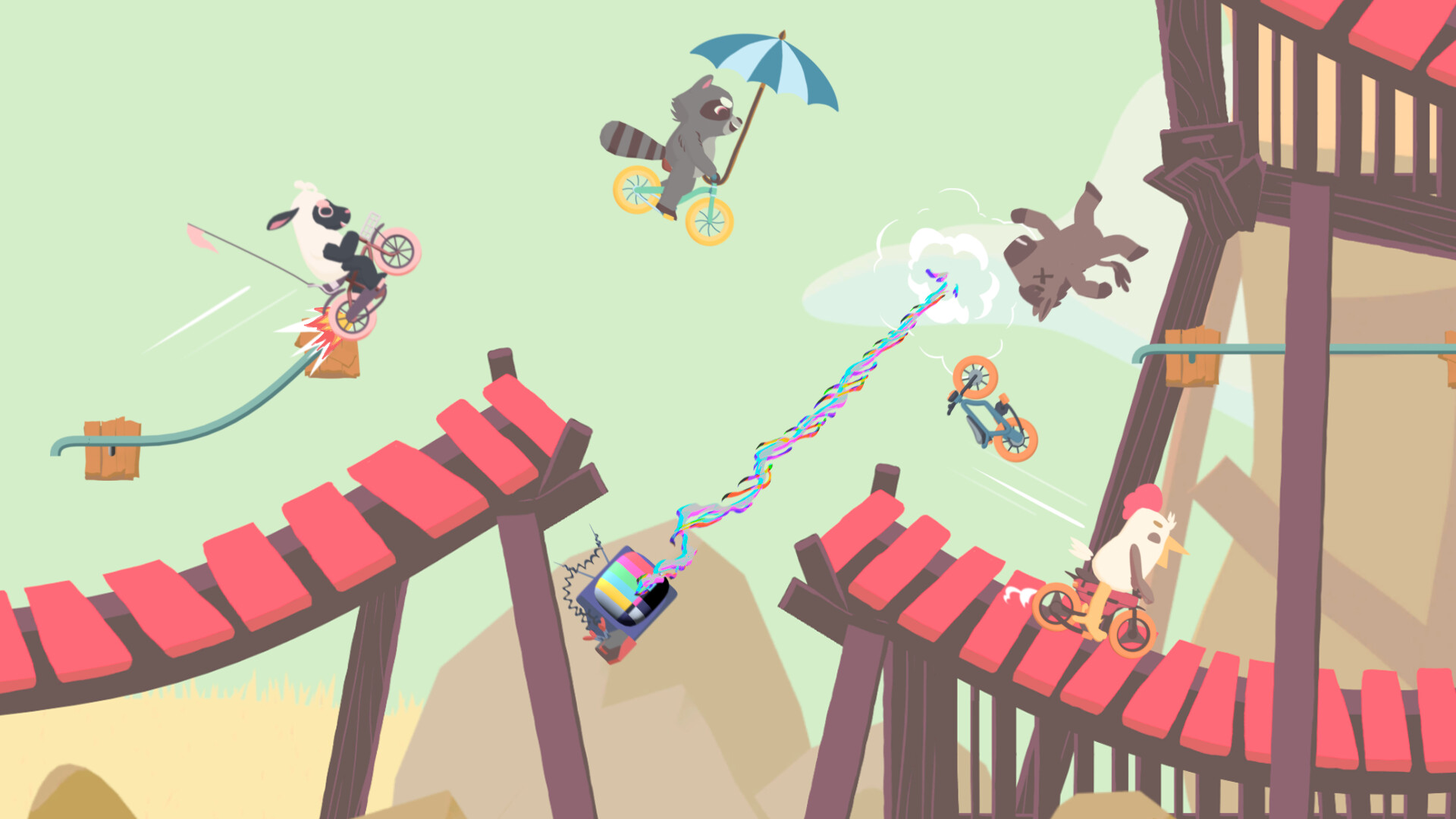 『Ultimate Sheep Raccoon』の“8人プレイ対応”体験版が8月15日から配信。『アルチキ』開発元の新作_004