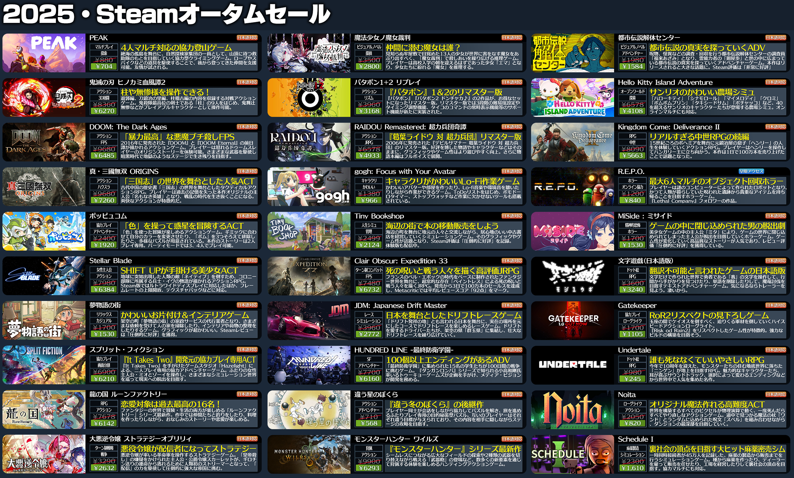「Steamオータムセール」注目タイトルを100種類以上ピックアップして紹介してみた_001