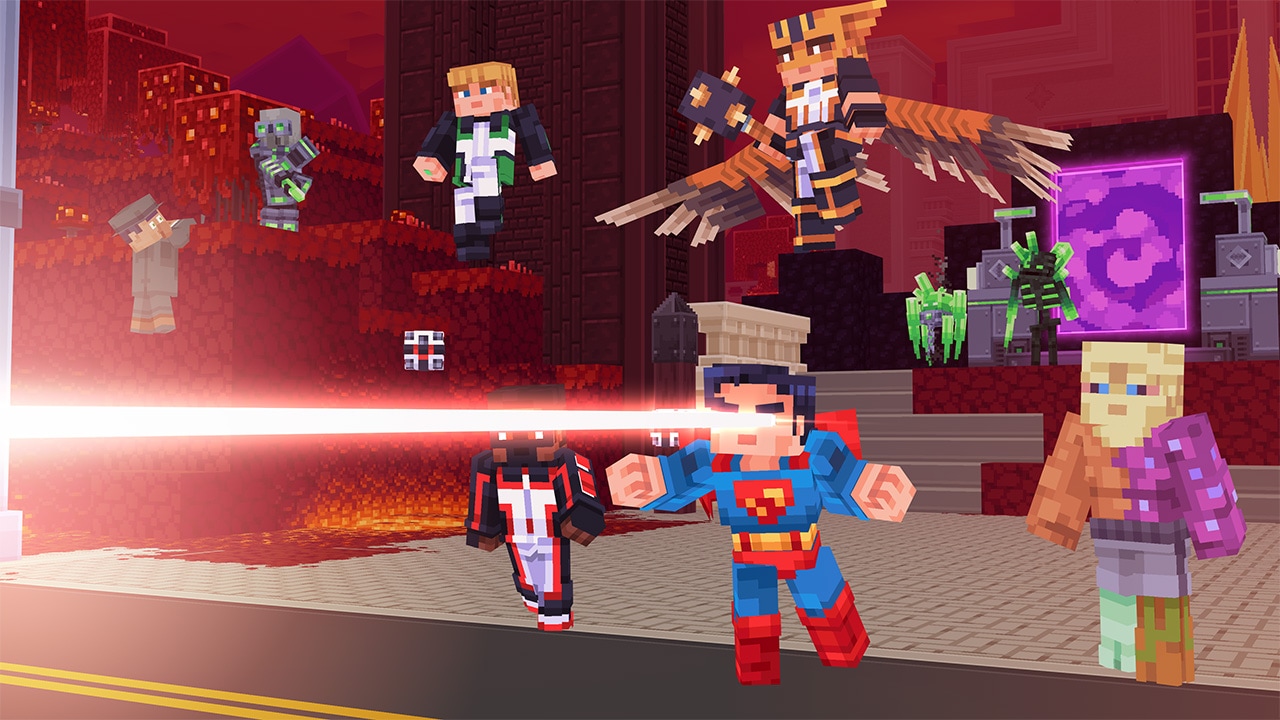 『マイクラ』と『スーパーマン』のコラボDLCが登場。空を飛ぶだけでなく“目からビーム”や冷凍ブレスも使えちゃう_005