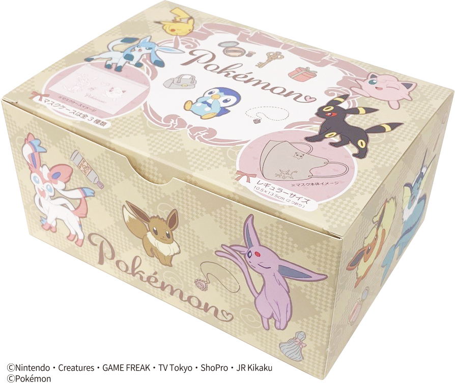 ポケモンの「大人向けマスク」2種が9月中旬に発売へ。ポケモンたちがエンボス加工されたベージュカラーの立体不織布タイプ_001