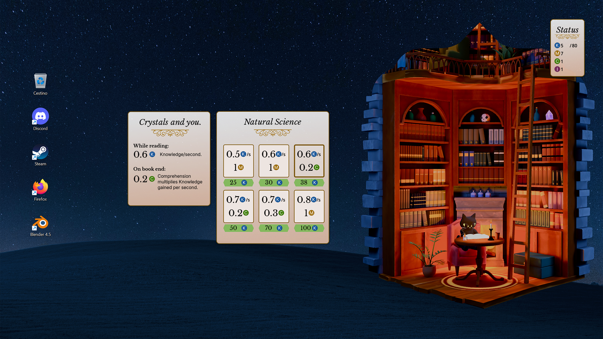 ネコに魔法の本を読ませるデスクトップ放置系ゲーム『Black Cat Book Club』が発表_001