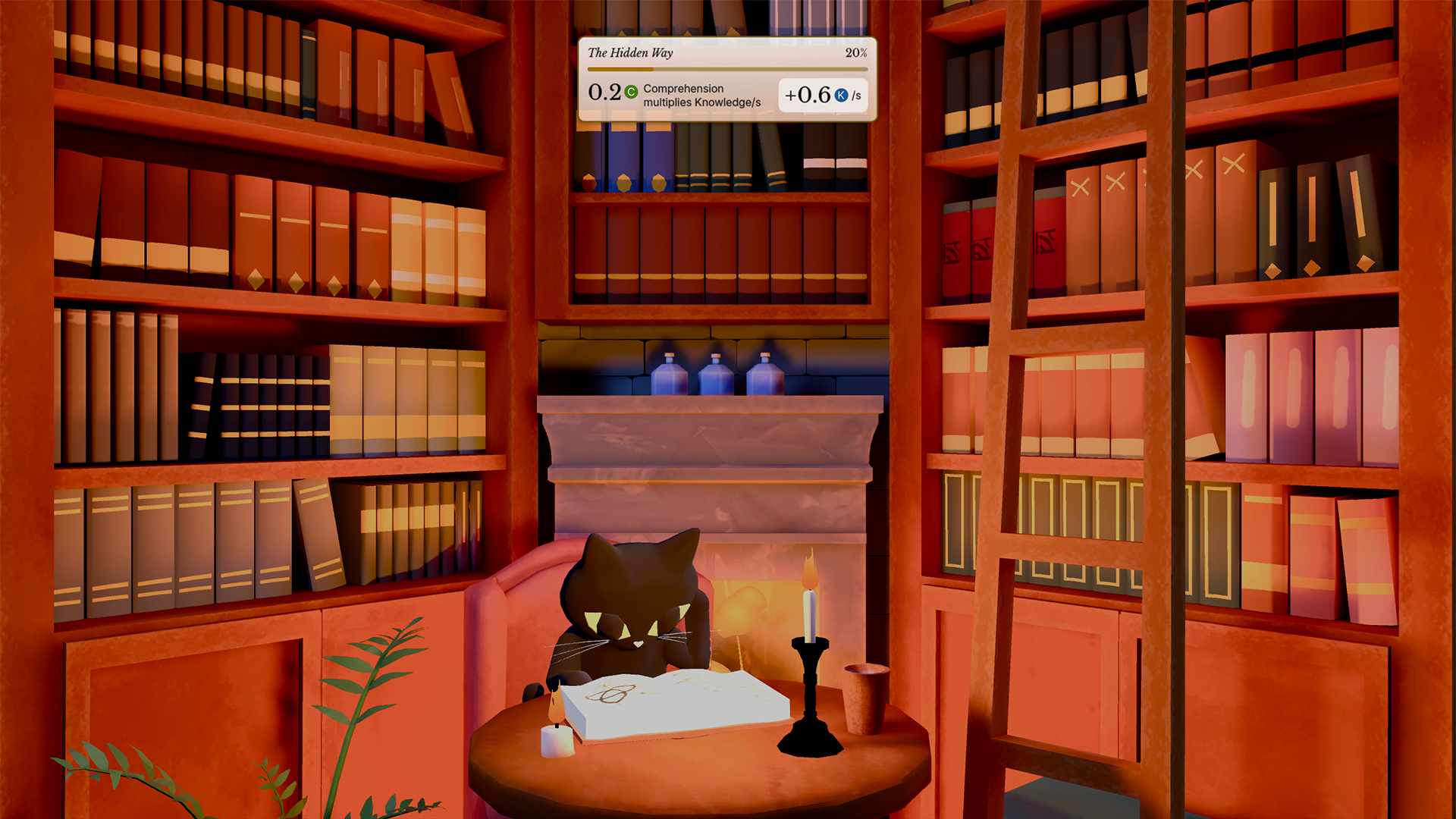 ネコに魔法の本を読ませるデスクトップ放置系ゲーム『Black Cat Book Club』が発表_003