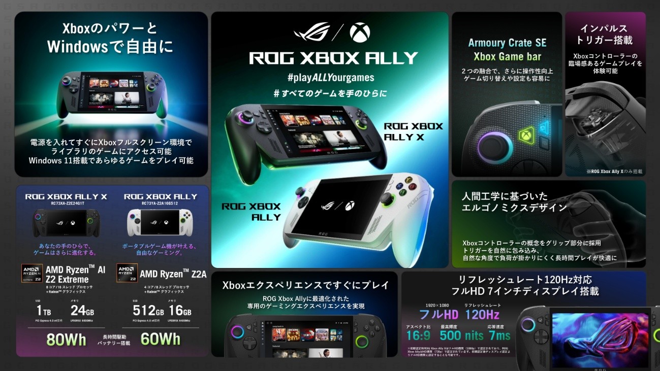 「ROG Xbox Ally」価格が正式発表。「ROG Xbox Ally」は8万9800円、上位モデルは13万9800円に_013