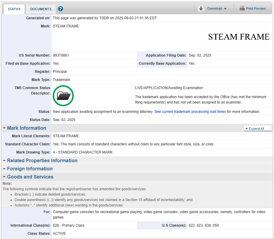 Valveが新たな商標『STEAM FRAME』を米国で出願。「Steam Deck」に続く新たなゲーム用デバイスか_003