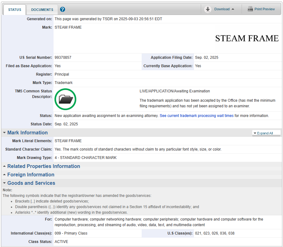 Valveが新たな商標『STEAM FRAME』を米国で出願。「Steam Deck」に続く新たなゲーム用デバイスか_002