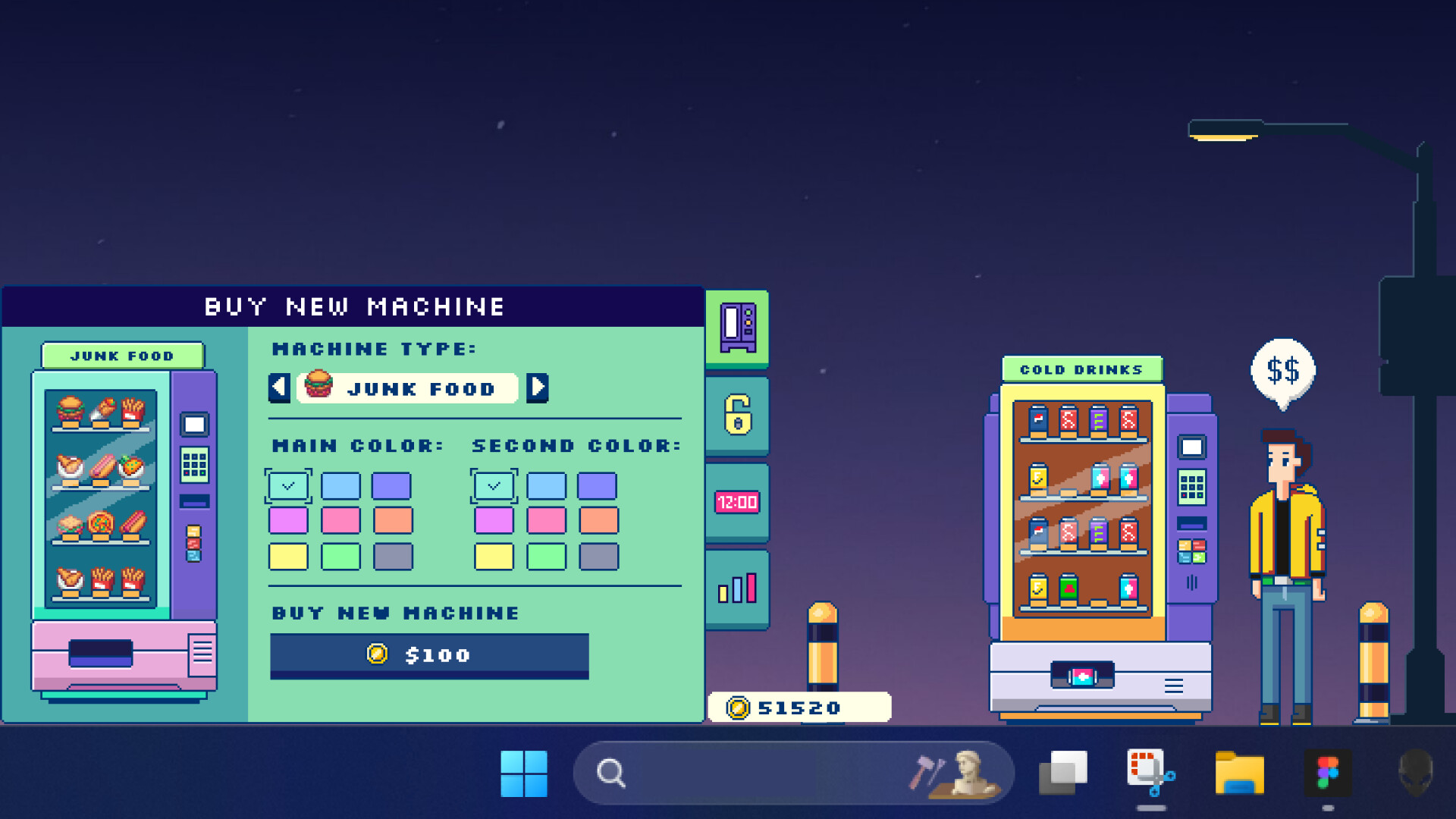 デスクトップに自販機を設置しまくるピクセル風の放置ゲーム『ちっちゃな自販機物語』Steamでリリース開始_002