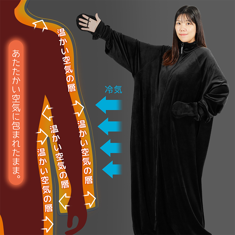 バウヒュッテの「ゲーミング着る毛布」新作「ダメ着ストレッチ HFD-HS26」登場_008