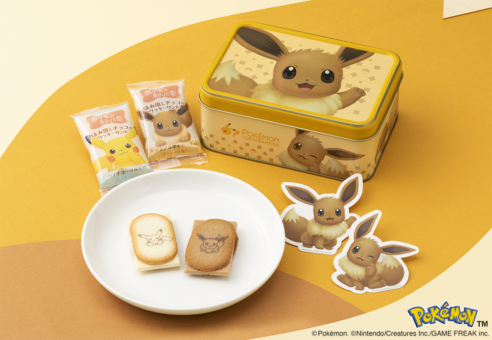 「ポケモン東京ばな奈」に新しくピカチュウとイーブイのクッキー缶が登場_001